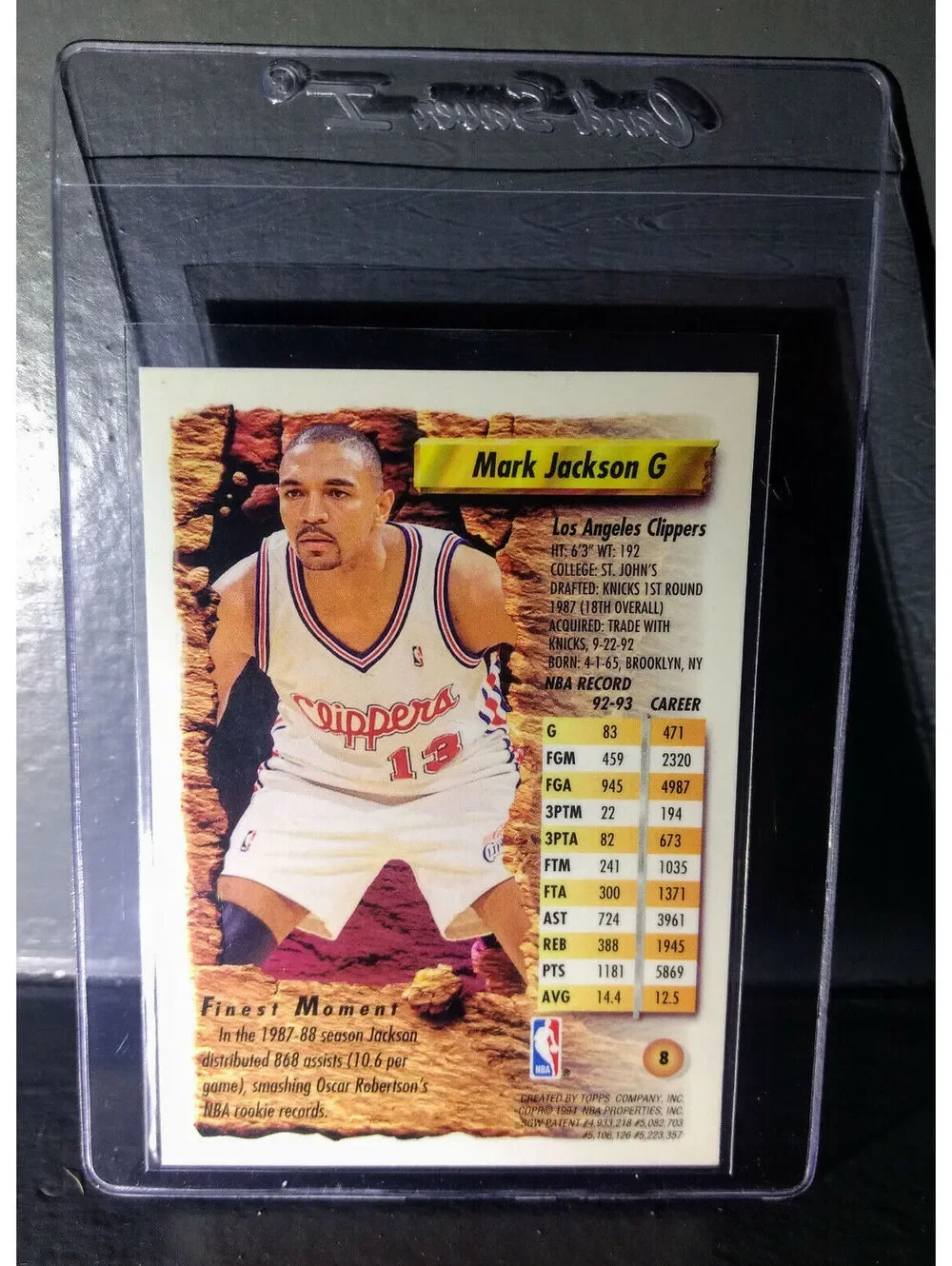 1993-94 Topps Finest Mark Jackson #8 Basketball Card